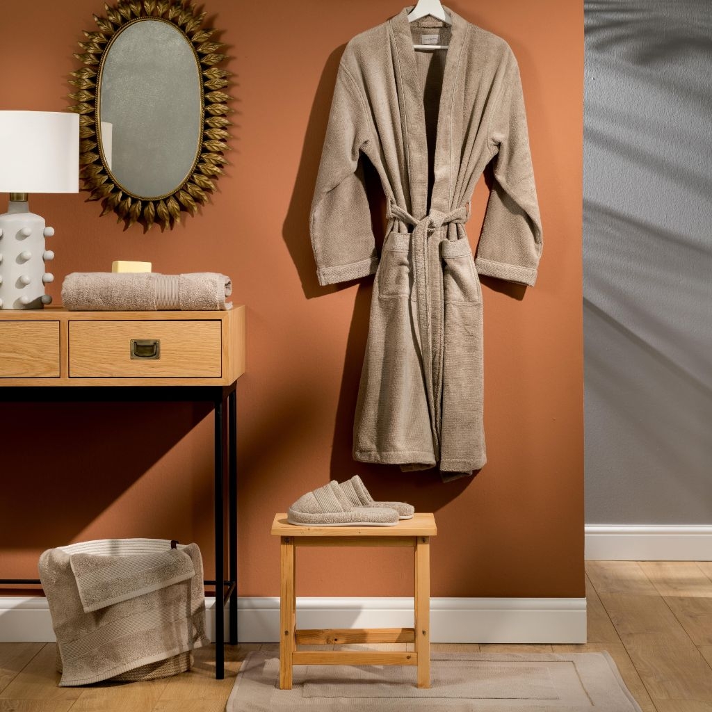 PURE Bademantel taupe / Größe  M