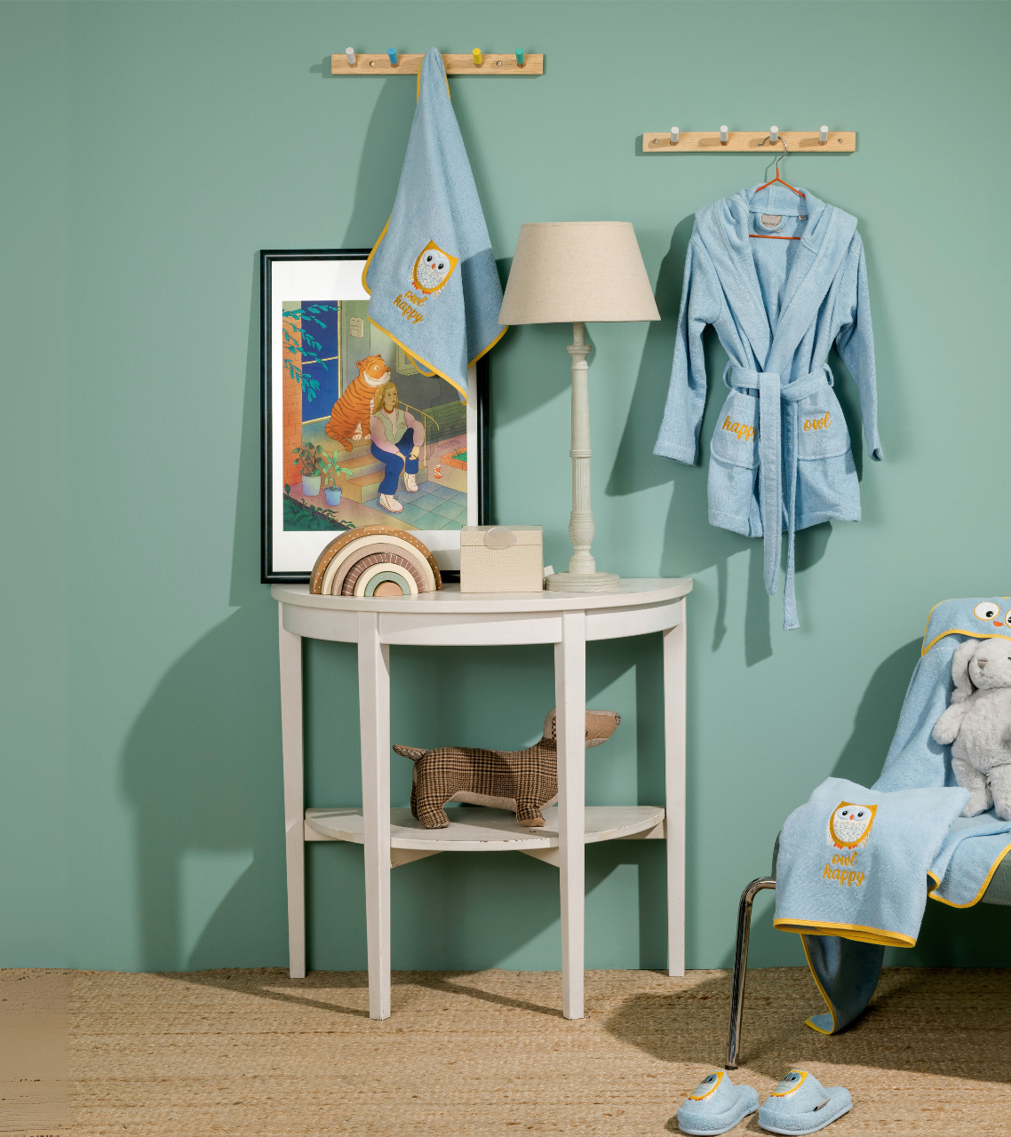 Owl Tücher light blue / Größe  070100