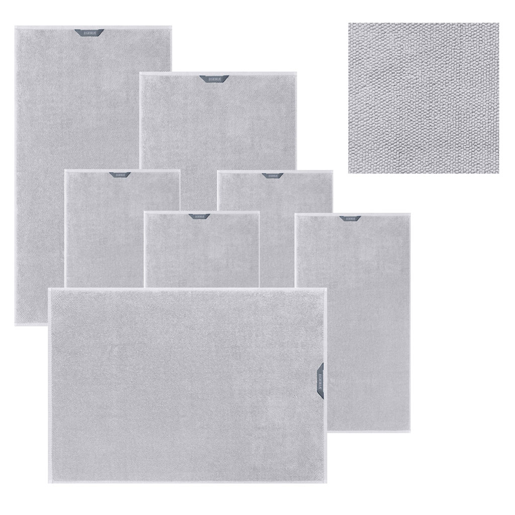 Boston Set grey 7-teilig mit Badvorleger